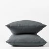 Coyuchi Home Goods Jersey Envelope Pillowcase Set - Charcoal Heather