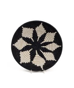 KAZI Home Goods Medium Black Hope Round Basket