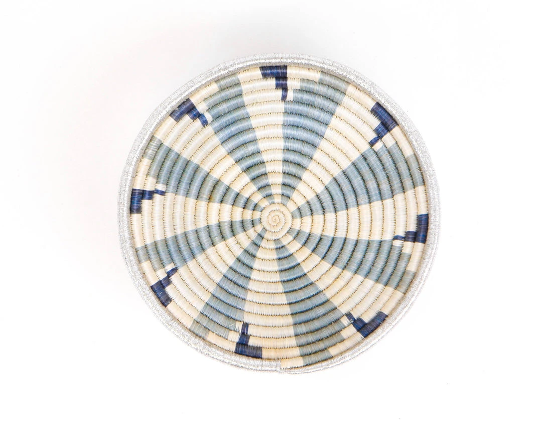 KAZI Medium Metallic Silver Virunga Round Basket Home Goods 1 KAZI Medium Metallic Silver Virunga Round Basket Home Goods