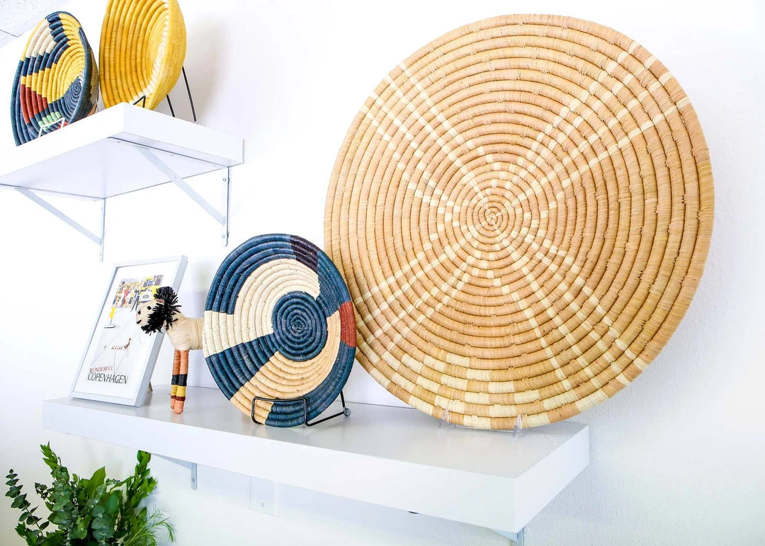 KAZI Medium Mod Abstract Round Basket 4 KAZI Medium Mod Abstract Round Basket