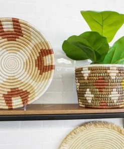 KAZI Home Goods Medium Shades Of Sand Round Basket