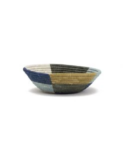 KAZI Medium Silver Blue Umuseke Round Basket Home Goods 8 KAZI Medium Silver Blue Umuseke Round Basket Home Goods