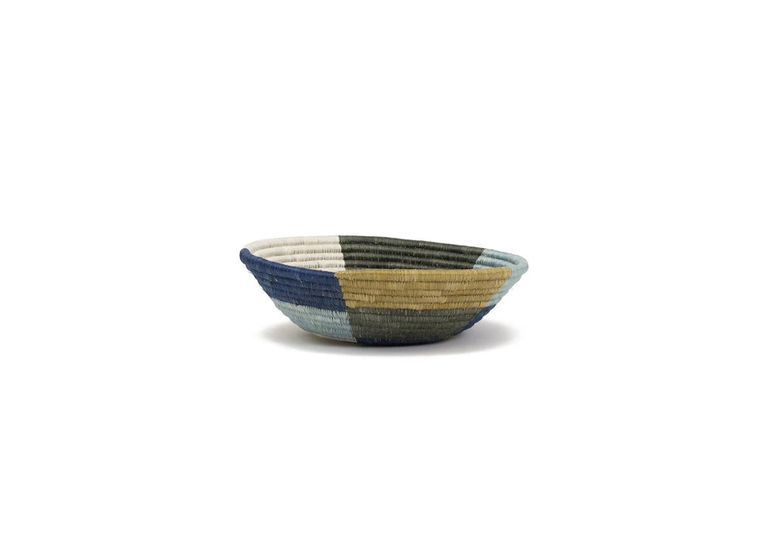 KAZI Medium Silver Blue Umuseke Round Basket Home Goods 4 KAZI Medium Silver Blue Umuseke Round Basket Home Goods