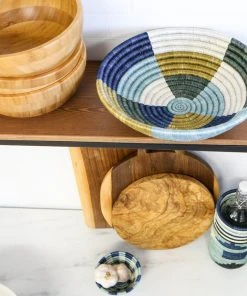 KAZI Medium Silver Blue Umuseke Round Basket Home Goods 7 KAZI Medium Silver Blue Umuseke Round Basket Home Goods