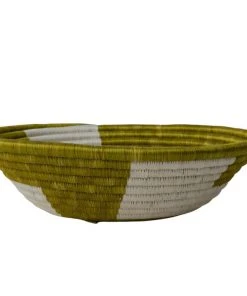 KAZI Olive Geo Large Round Basket Home Goods