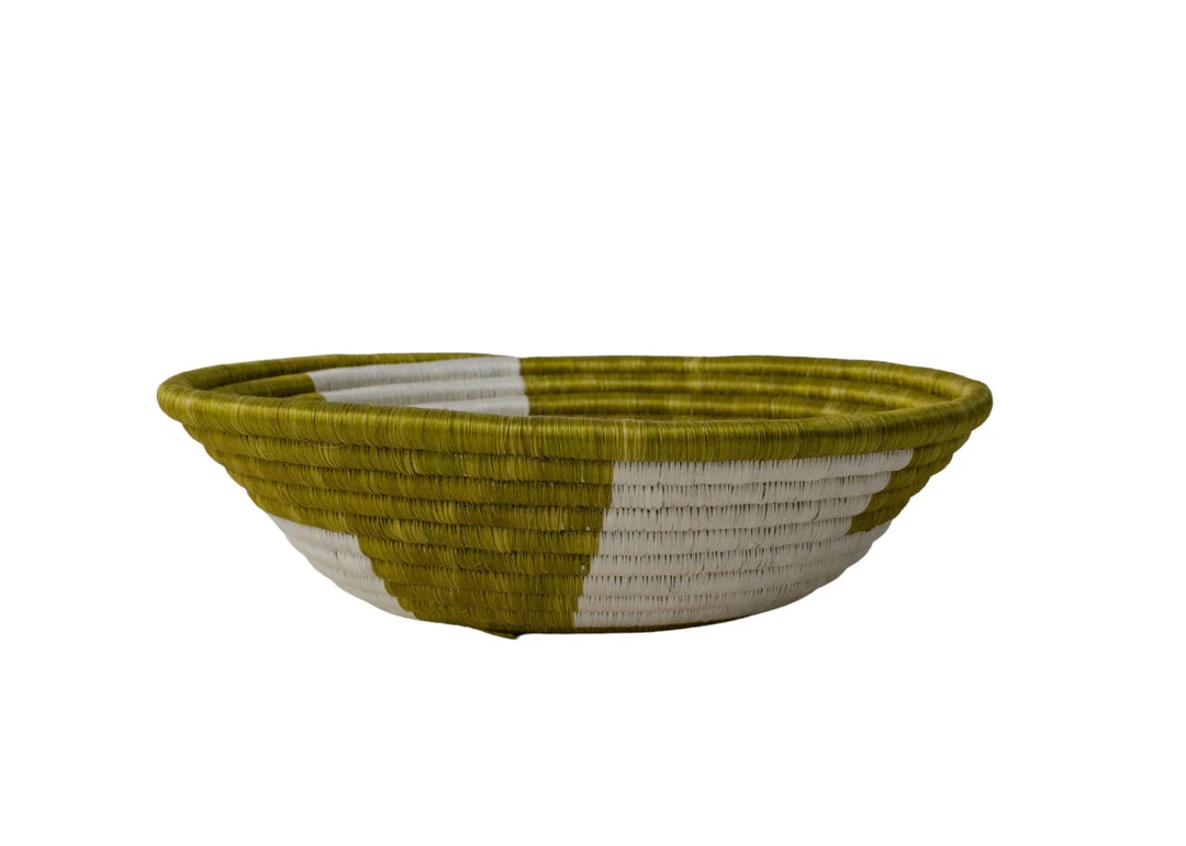 KAZI Olive Geo Large Round Basket Home Goods 2 KAZI Olive Geo Large Round Basket Home Goods