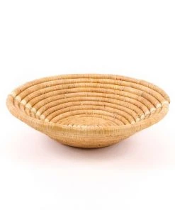 KAZI Large Tan Striped Round Basket 8 KAZI Large Tan Striped Round Basket