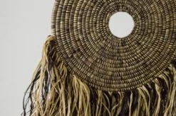 KAZI Home Goods Small Black Woven Wall Disc Art