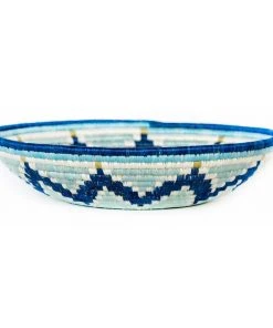 KAZI Extra Large Silver Blue + Navy Round Basket Home Goods 8 KAZI Extra Large Silver Blue + Navy Round Basket Home Goods