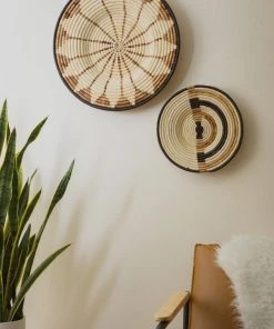 KAZI Small Geo + Banana Bark Woven Wall Plate