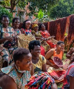 KAZI Small Geo + Banana Bark Woven Wall Plate