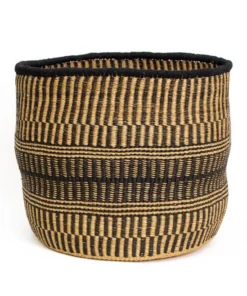 KAZI Extra Large Checkered Black Grass Planter Home Goods