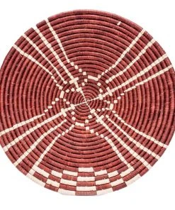 KAZI Home Goods Large Burgundy Sanaa Woven Wall Plate