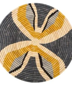 KAZI Large Opal Gray + Mustard Tabia Wall Plate Home Goods