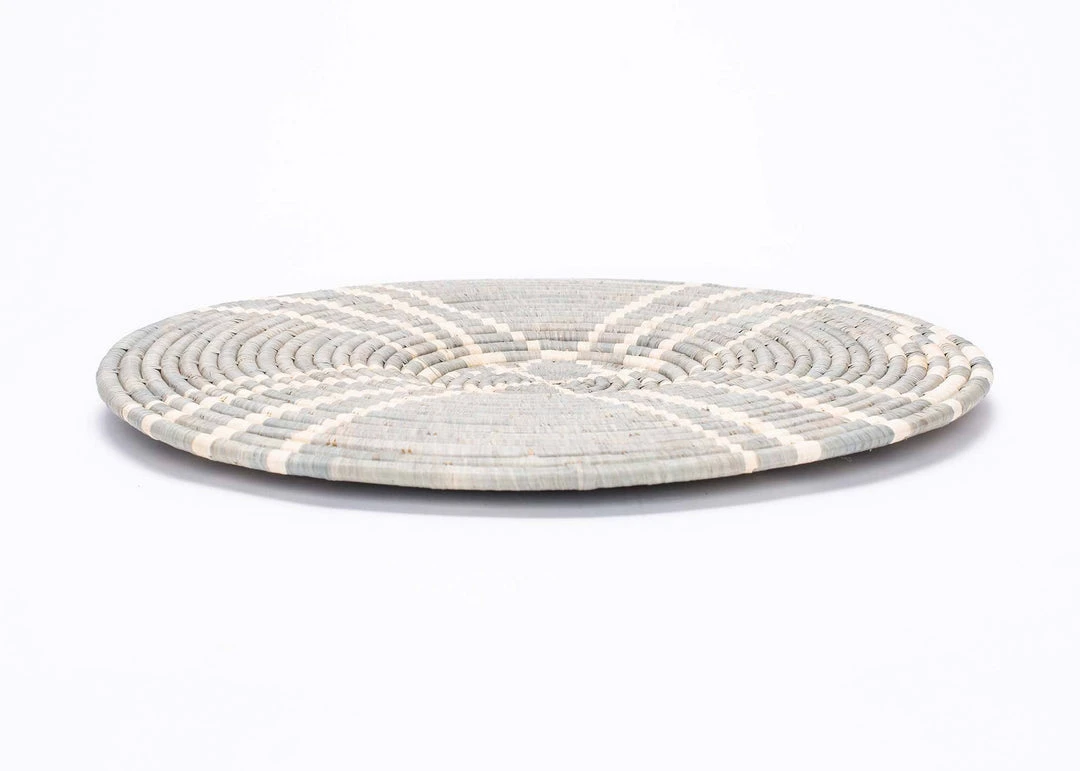 KAZI Large Opal Gray Sanaa Woven Wall Plate 4 KAZI Large Opal Gray Sanaa Woven Wall Plate