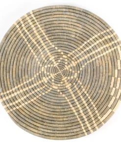 KAZI Large Opal Gray Sanaa Woven Wall Plate