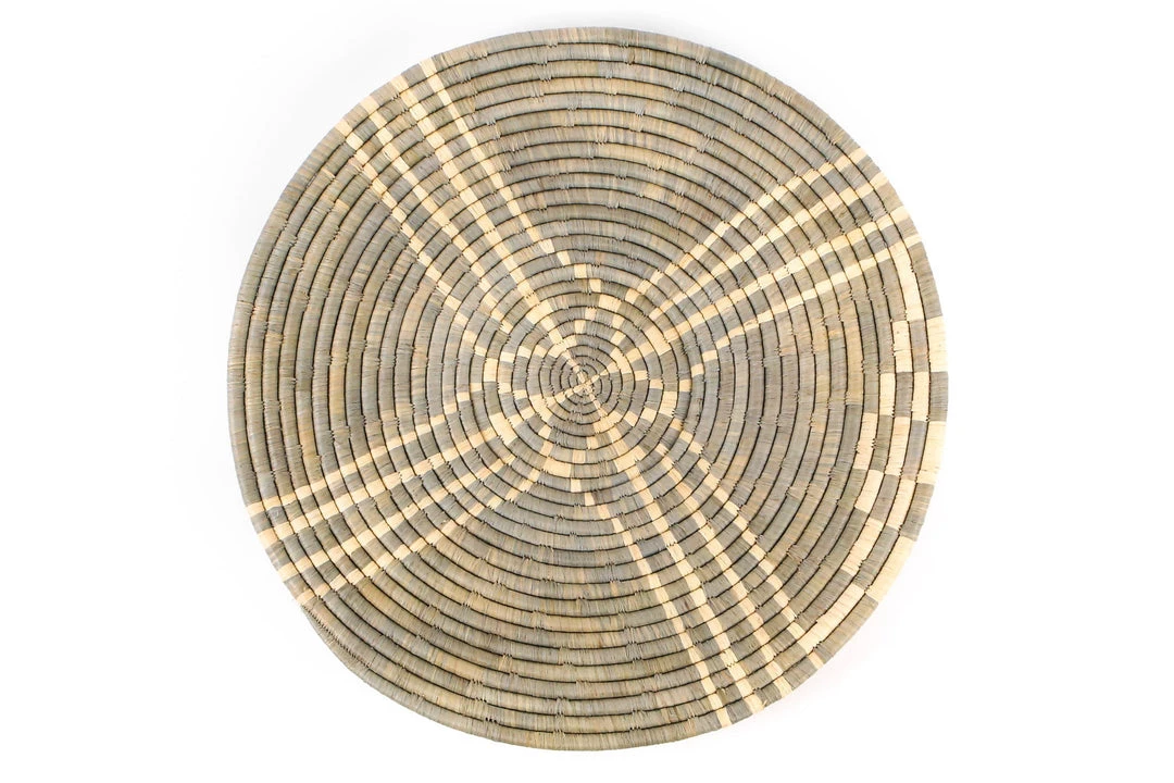 KAZI Large Opal Gray Sanaa Woven Wall Plate 1 KAZI Large Opal Gray Sanaa Woven Wall Plate