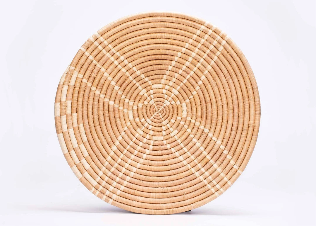 KAZI Large Tan Sanaa Woven Wall Plate Home Goods 1 KAZI Large Tan Sanaa Woven Wall Plate Home Goods