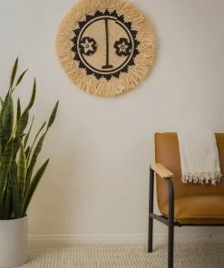 KAZI Home Goods Fringed Sun Mask Wall Art Disc