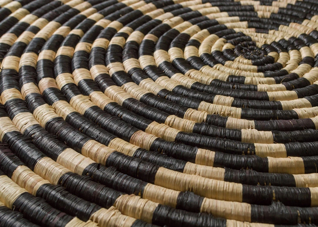 KAZI Black + Natural Geo Wall Basket 4 KAZI Black + Natural Geo Wall Basket