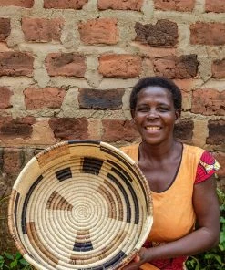 KAZI Home Goods Banana Bark Blocked Catch All Basket 9 KAZI Home Goods Banana Bark Blocked Catch All Basket