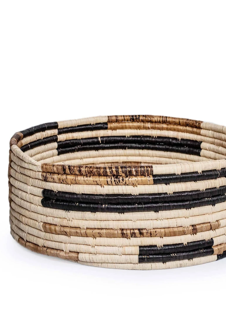 KAZI Home Goods Banana Bark Blocked Catch All Basket 3 KAZI Home Goods Banana Bark Blocked Catch All Basket