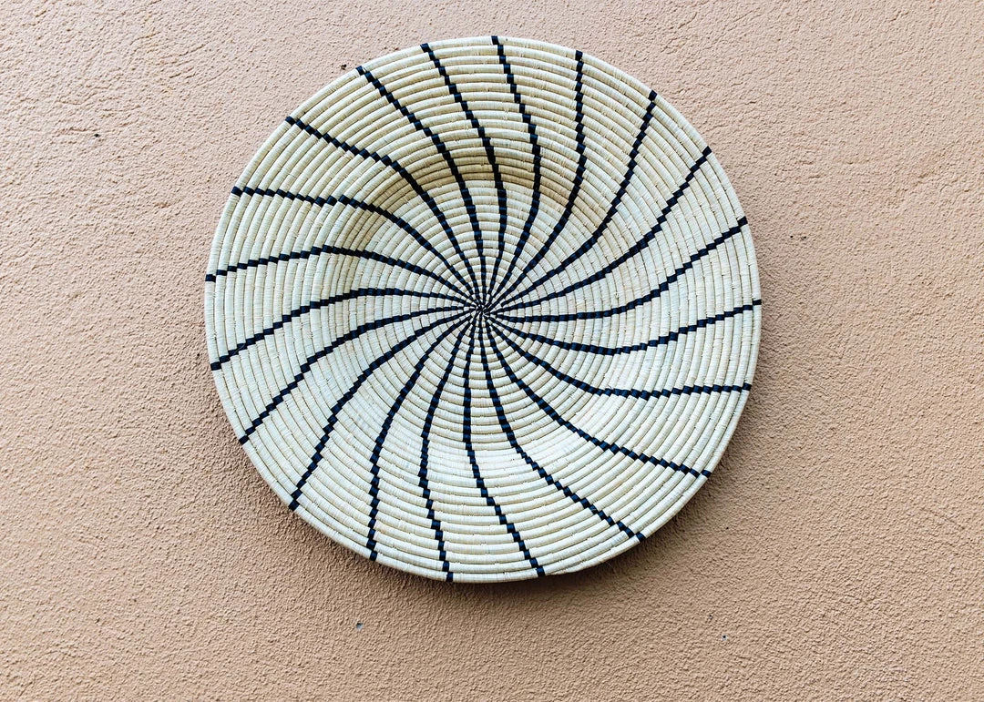 KAZI Jumbo Black Shujaa Woven Wall Plate Home Goods 4 KAZI Jumbo Black Shujaa Woven Wall Plate Home Goods