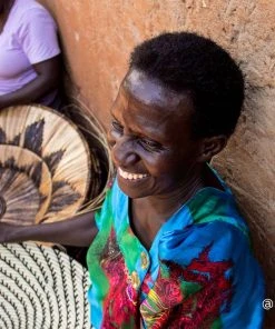 KAZI Home Goods Jumbo Forest Green + Burgundy Tabia Woven Wall Plate