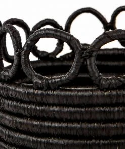 KAZI Small Black Hooped Planter