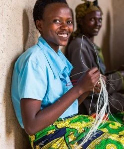 KAZI Small Black Hooped Planter