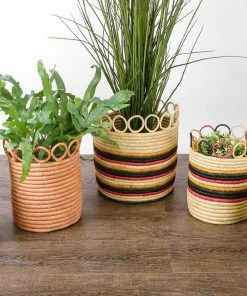 KAZI Small Black Hooped Planter