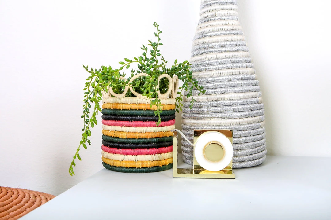 KAZI Home Goods Small Mod Rainbow Hooped Planter KAZI Home Goods Small Mod Rainbow Hooped Planter