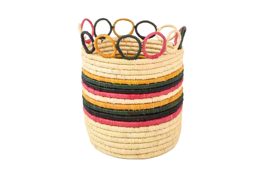 KAZI Medium Mod Rainbow Hooped Planter 1 KAZI Medium Mod Rainbow Hooped Planter