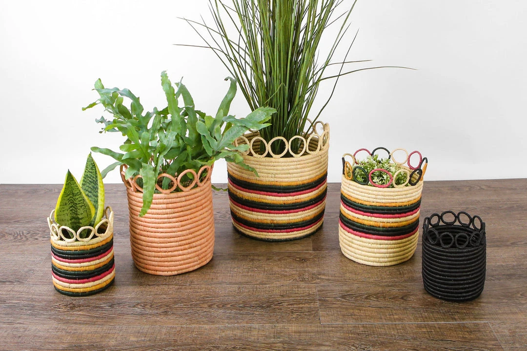 KAZI Medium Mod Rainbow Hooped Planter 2 KAZI Medium Mod Rainbow Hooped Planter