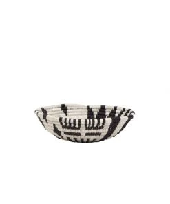 KAZI Small Black + White Fani Round Basket Home Goods