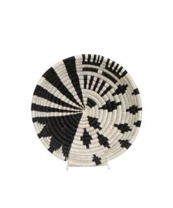 KAZI Small Black + White Fani Round Basket Home Goods