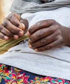 KAZI Home Goods Small Black + White Virunga Round Basket 9 KAZI Home Goods Small Black + White Virunga Round Basket