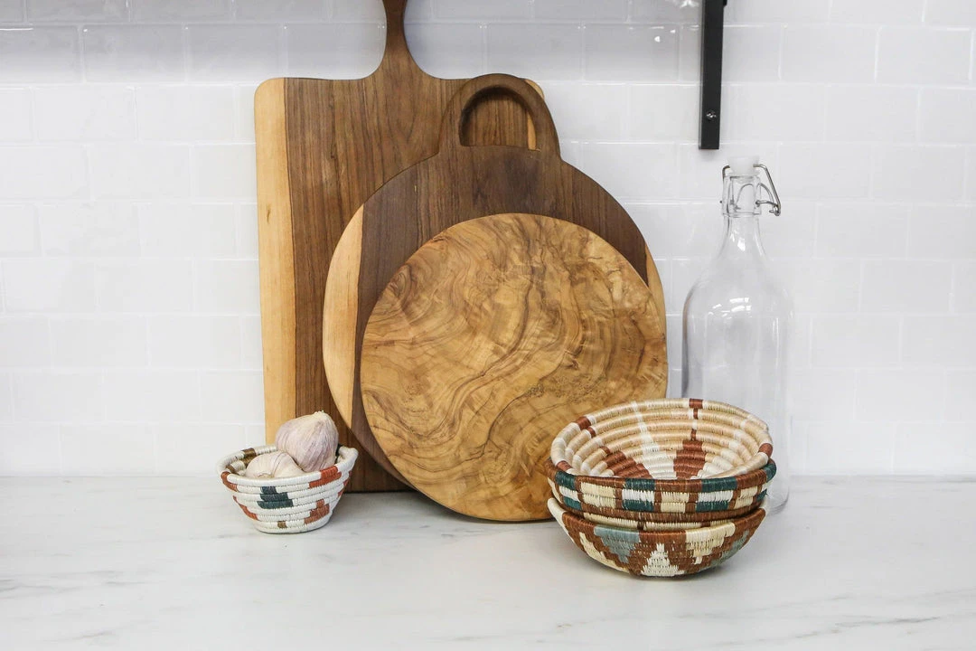 KAZI Home Goods Small Cocoa + Gray Jadi Round Basket 2 KAZI Home Goods Small Cocoa + Gray Jadi Round Basket