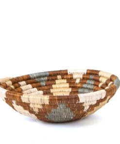 KAZI Home Goods Small Cocoa + Gray Jadi Round Basket 8 KAZI Home Goods Small Cocoa + Gray Jadi Round Basket