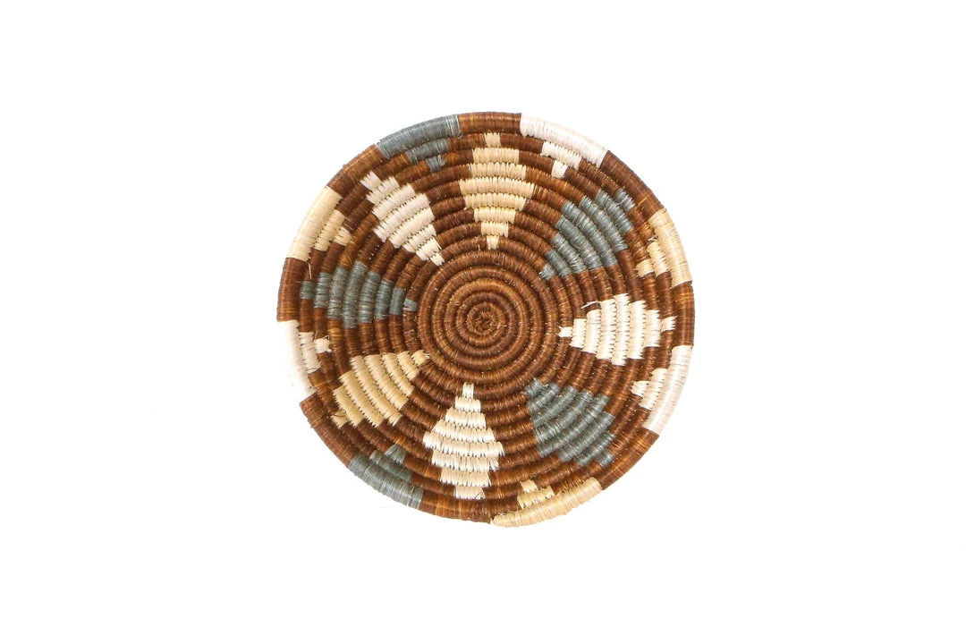 KAZI Home Goods Small Cocoa + Gray Jadi Round Basket 1 KAZI Home Goods Small Cocoa + Gray Jadi Round Basket