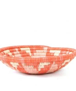 KAZI Small Coral Virunga Round Basket Home Goods