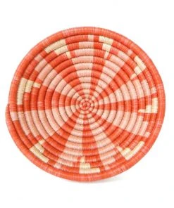 KAZI Small Coral Virunga Round Basket Home Goods