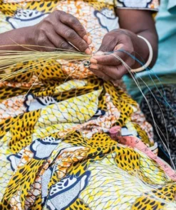 KAZI Small Floret Mtoto Round Basket Home Goods