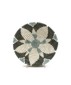 KAZI Small Gray Green Hope Round Basket Home Goods