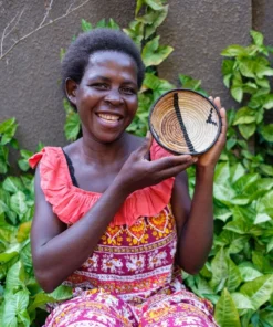 KAZI Home Goods Small Repulika Brown Round Basket