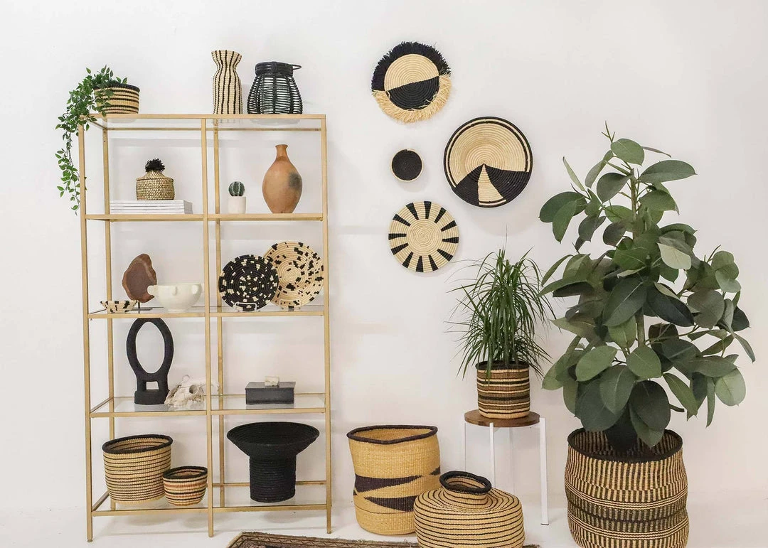 KAZI Large Striped Black Grass Planter 3 KAZI Large Striped Black Grass Planter