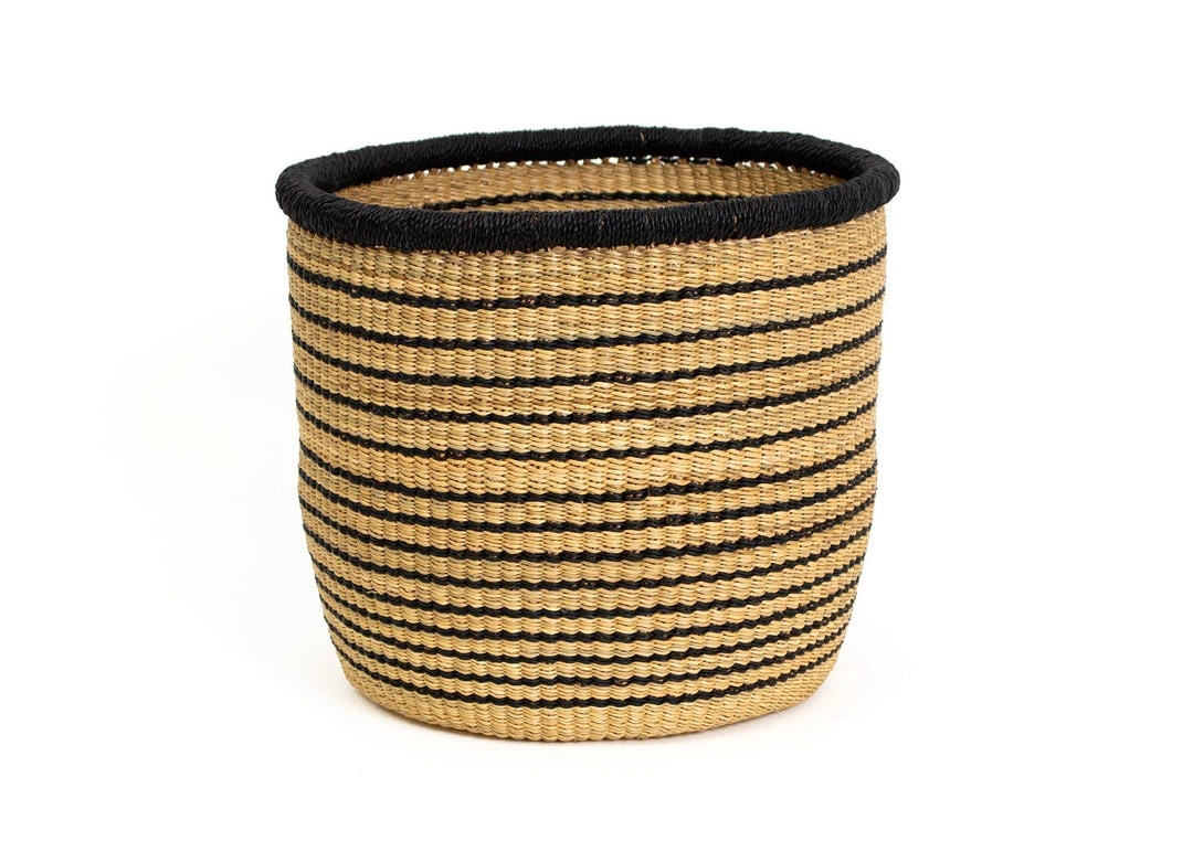 KAZI Large Striped Black Grass Planter 1 KAZI Large Striped Black Grass Planter