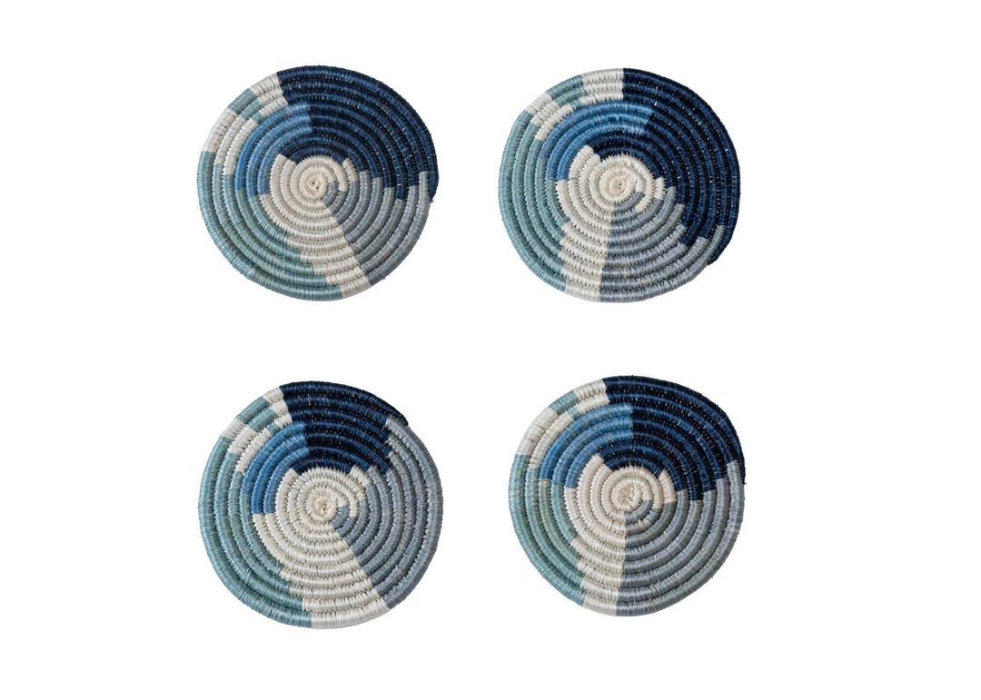 KAZI Abstract Blue Coaster Set Home Goods 1 KAZI Abstract Blue Coaster Set Home Goods