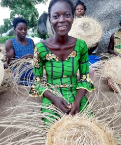 KAZI Home Goods All Natural Woven Discs Queen Headboard