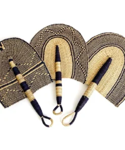 KAZI Home Goods Assorted Patterned Navy Ghanaian Fan 2 KAZI Home Goods Assorted Patterned Navy Ghanaian Fan